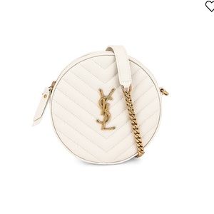 Saint Laurent Monogrammed Round Bag - Crema Soft
